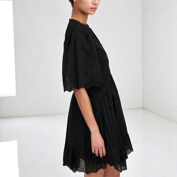 Madewell Eyelet Flutter Sleeve Mini Dress in Cotton Size 2 - Picture 4 of 12